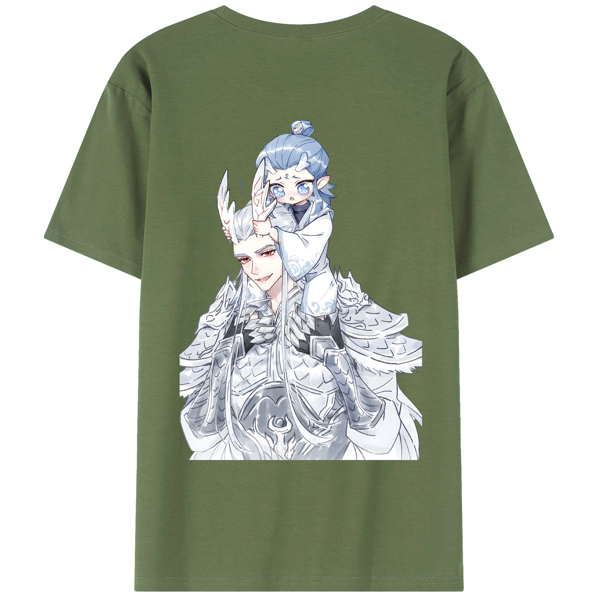 （画像用） Ne Zha 2 ナタ 魔童の大暴れ 綿100％ メンズ半袖Tシャツ（バックプリント） 通気性